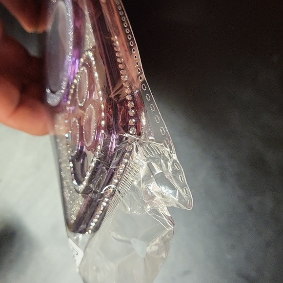 IPHONE 16PRO Case purple/glitter w/ rhinestone  & magnetic kickstand - Picture 2 of 3